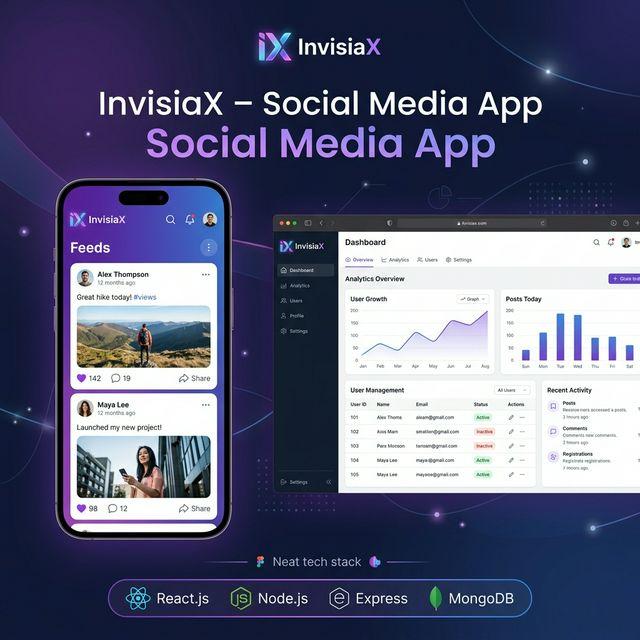 InvisiaX – Social Media App