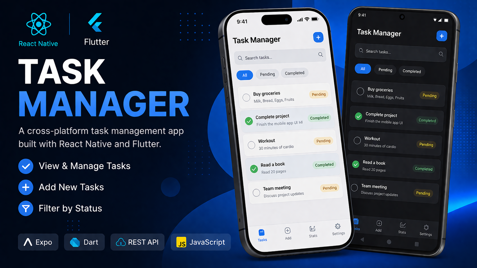 Task Manager App (Flutter & React Native)